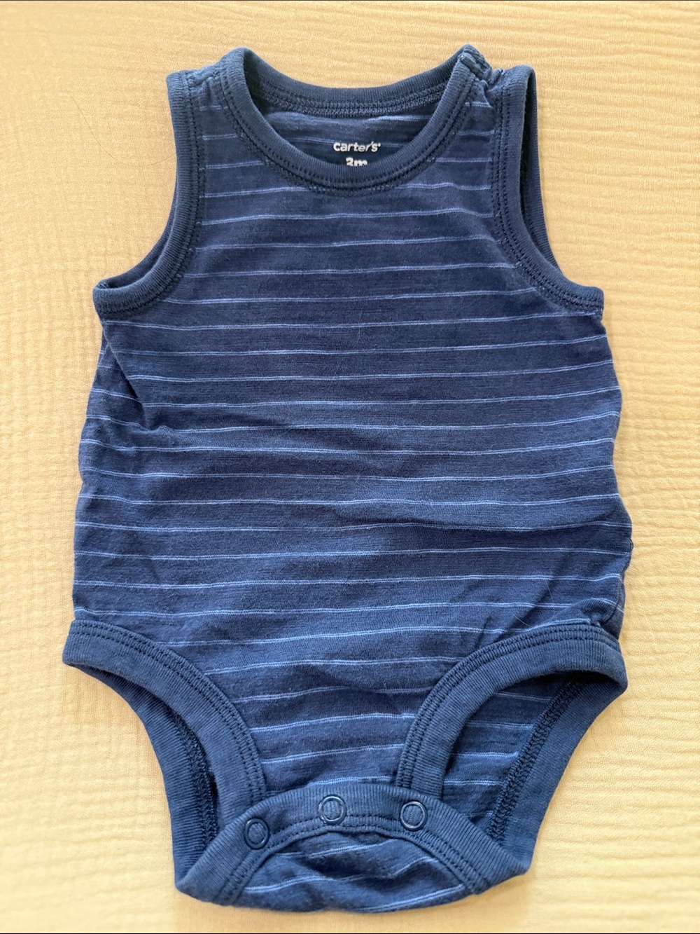 Carter's Navy and Light Blue Striped Sleeveless Bodysuit